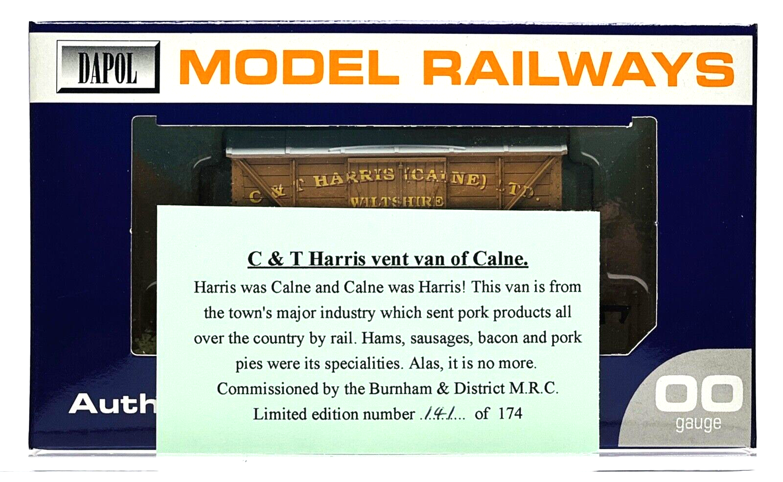 DAPOL 00 GAUGE - C&T HARRIS VENT VAN CALNE BACON HAMS NO.8 (BURNHAM LIMITED ED)