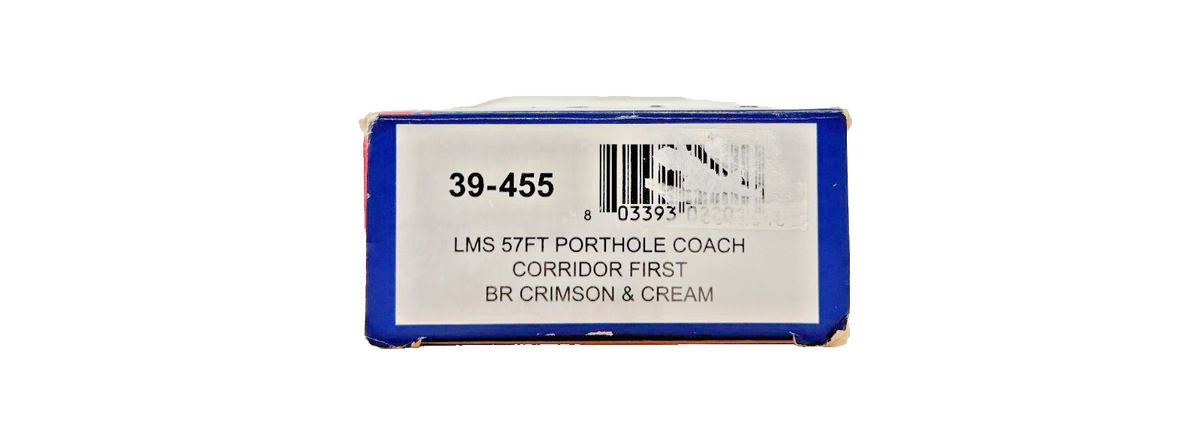 BACHMANN OO GAUGE - 39-455 - LMS 57FT PORTHOLE COACH CORRIDOR 1ST CRIMSON CREAM