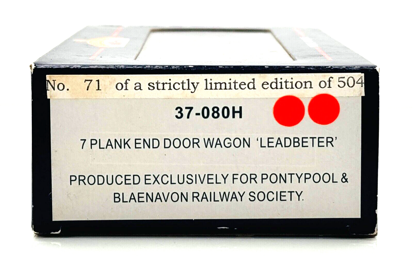 BACHMANN 00 GAUGE - 37-080H - 7 PLANK END DOOR WAGON 'LEADBETER' PONTYPOOL BOXED