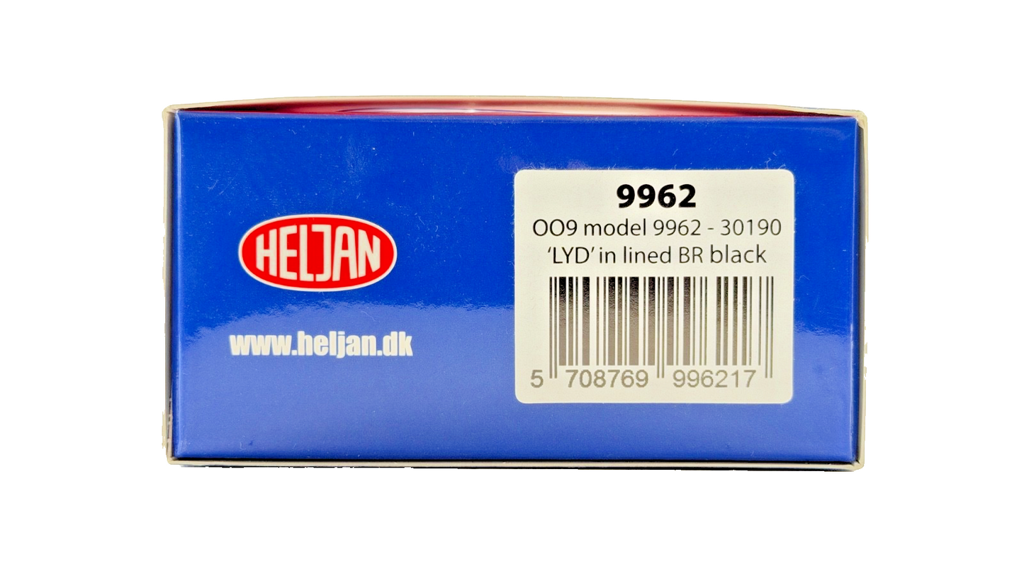 HELJAN OO9 SCALE - 9962 - BR LINED BLACK 30190 'LYD' STEAM LOCOMOTIVE BOXED