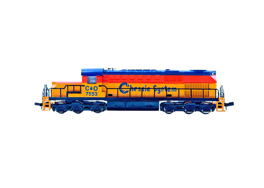 MODEL POWER N GAUGE - 7553 - CHESSIE SYSTEM C&O LOCOMOTIVE 7553 BOXED
