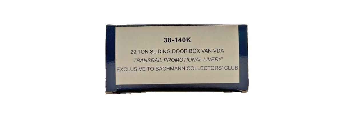 BACHMANN OO GAUGE - 38-140K - 29 TON SLIDING DOOR BOX VAN TRANSRAIL PROMO LIVERY