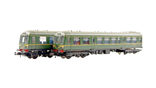 GRAHAM FARISH N GAUGE - 371-875A - CLASS 108 DMU 2 CAR BR GREEN SPEED WHISKERS