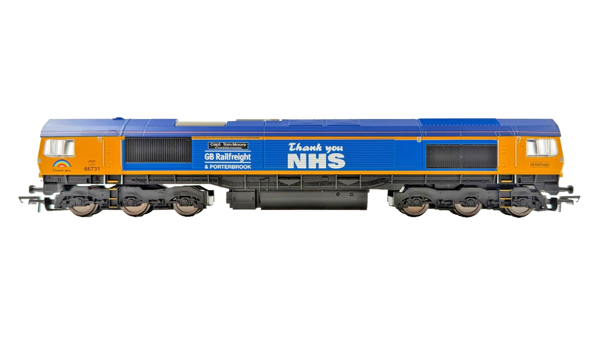 HORNBY OO GAUGE - R30069 - CLASS 66 DIESEL 66731 GBRF THANK YOU NHS TOM MOORE