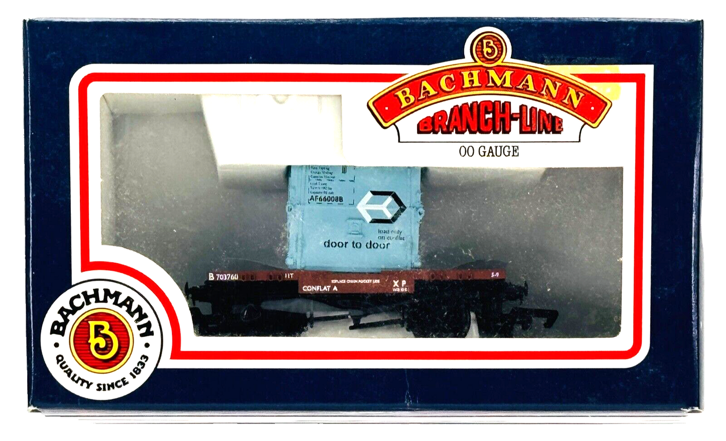 BACHMANN 00 GAUGE - 33-327 - CONFLAT WITH AF CONTAINER DOOR TO DOOR (BLUE) BR