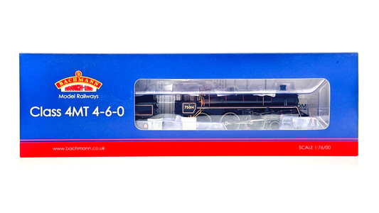 BACHMANN 00 GAUGE - 31-117 - BR STANDARD CLASS 4MT 75014 BR LINED BLACK E/EMBLEM