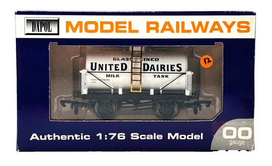 DAPOL 00 GAUGE - UNITED DAIRIES GLASS LINED MILK TANKER WHITE (LIMITED EDITION)