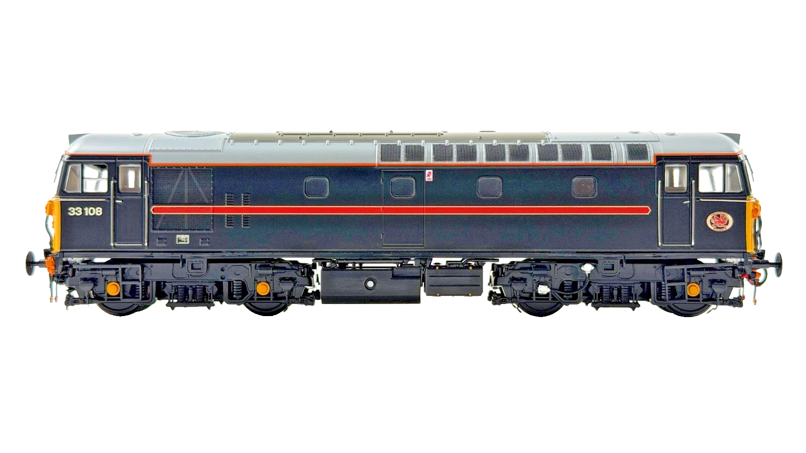 HELJAN OO GAUGE - 3350 - CLASS 33 DIESEL 33108 FRAGONSET BLACK (WITH HEADLIGHTS)