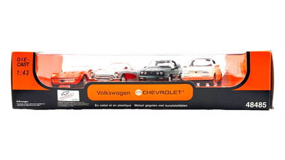 NEW RAY 1/43 SCALE - 48485 - VOLKSWAGEN CHEVROLET FOUR CAR MODEL BOX SET