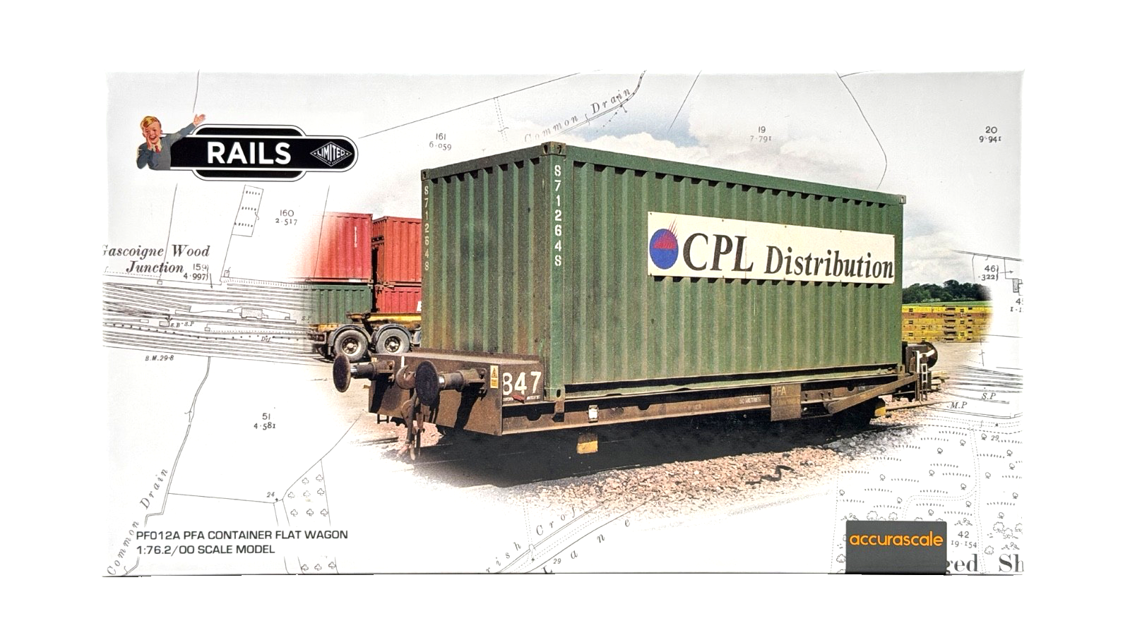 ACCURASCALE OO GAUGE - ACC2083-RAILS-Q - PFA CONTAINER WAGONS CPL DISTRIBUTION