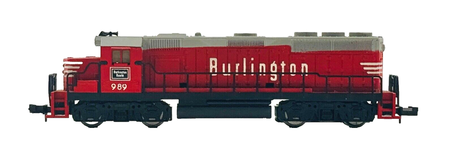 LIFE LIKE N GAUGE - BURLINGTON RED DIESEL LOCOMOTIVE '989' - UNBOXED