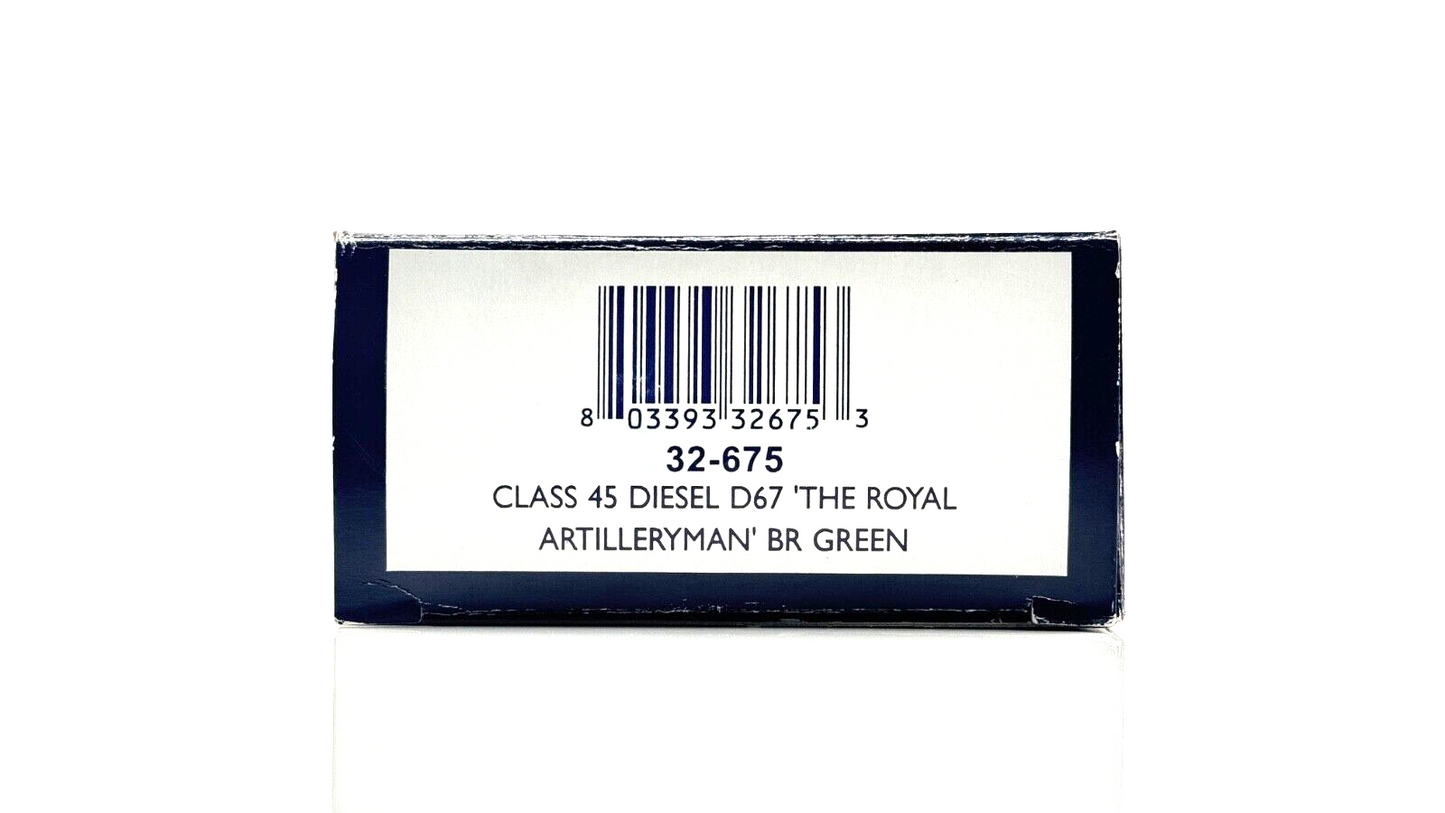 BACHMANN 00 GAUGE - 32-675 - CLASS 45 DIESEL D67 THE ROYAL ARTILLERYMAN BR GREEN