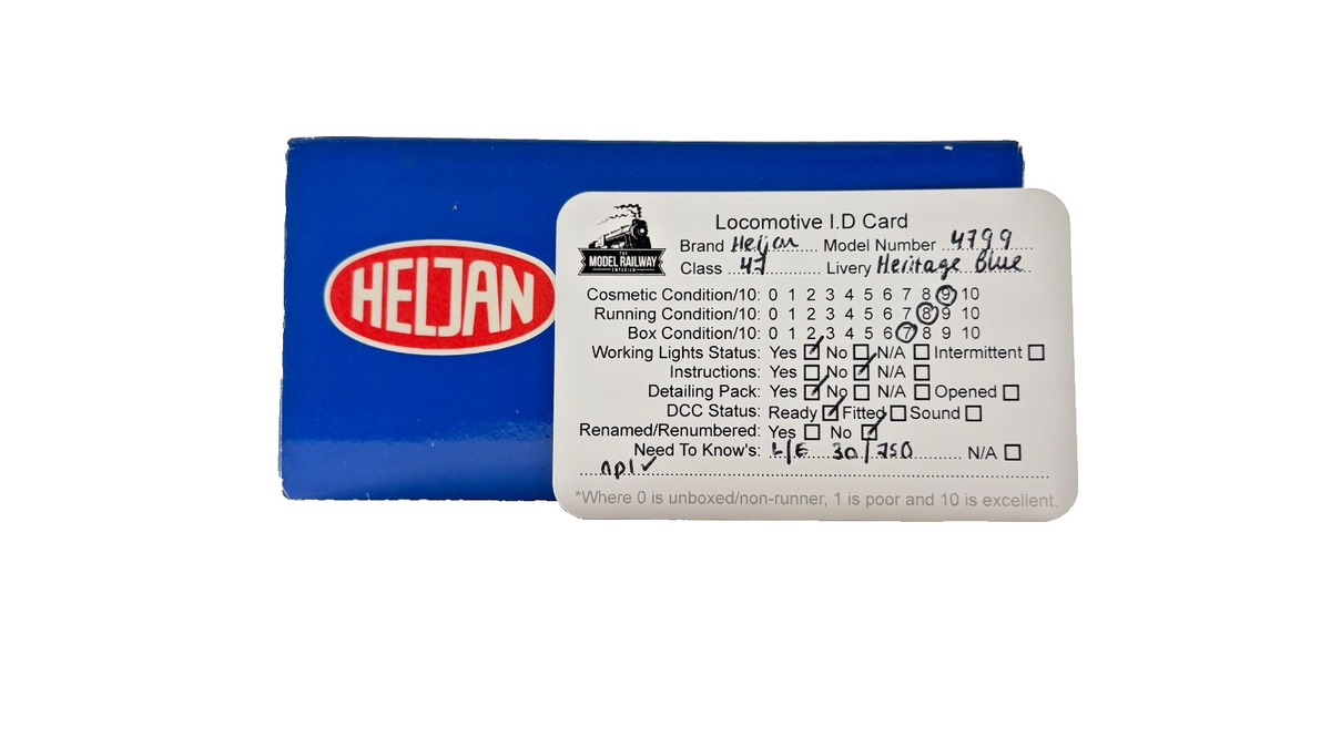 HELJAN OO GAUGE - 4699 - CLASS 47 DIESEL 47853 D1733 HERITAGE RAIL BLUE BOXED
