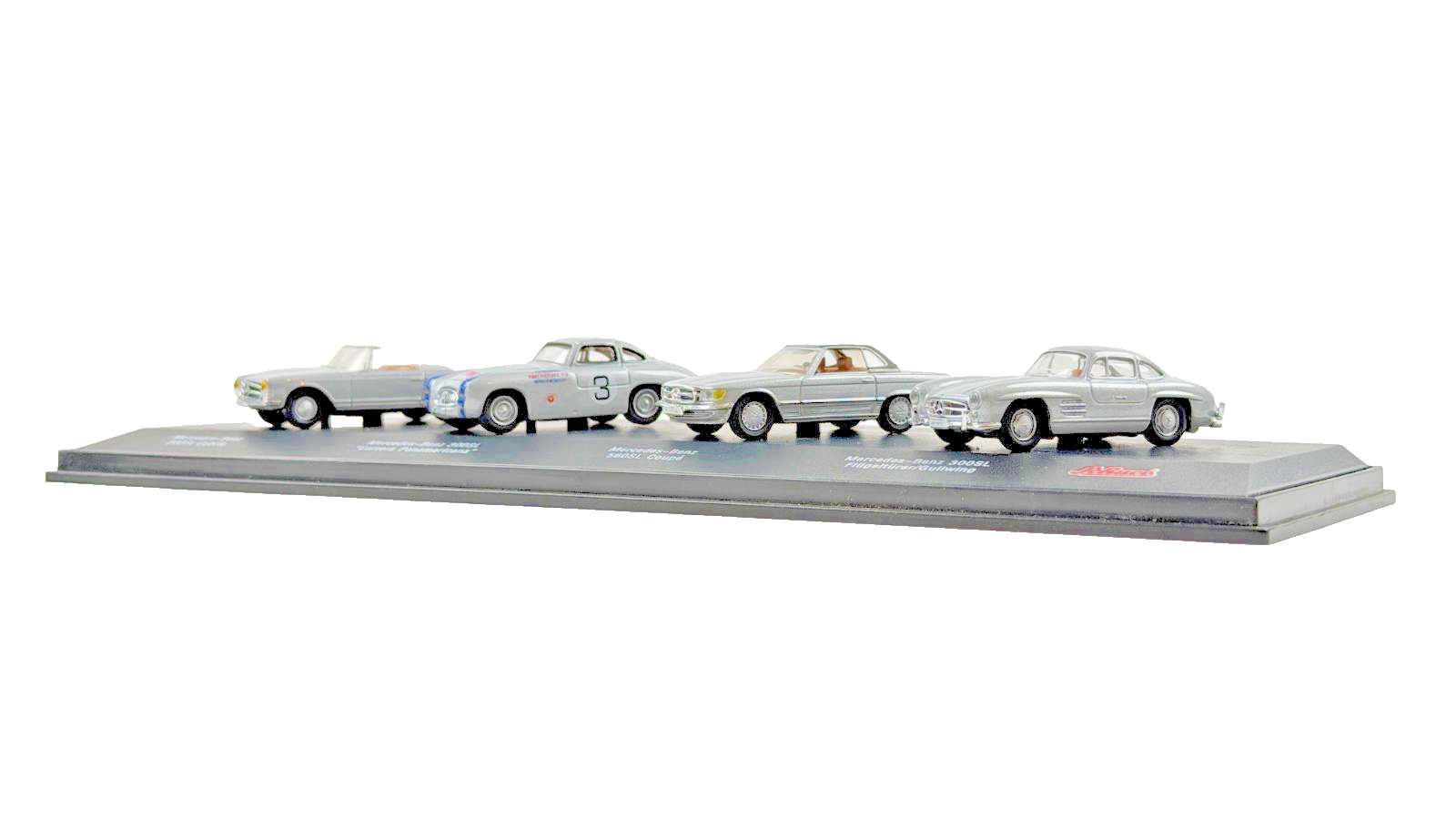 SCHUCO JUNIOR LINE 1/72 SCALE MERCEDES BENZ SILVER FOUR CAR GIFT SET BOXED