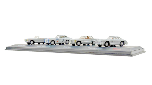 SCHUCO JUNIOR LINE 1/72 SCALE MERCEDES BENZ SILVER FOUR CAR GIFT SET BOXED