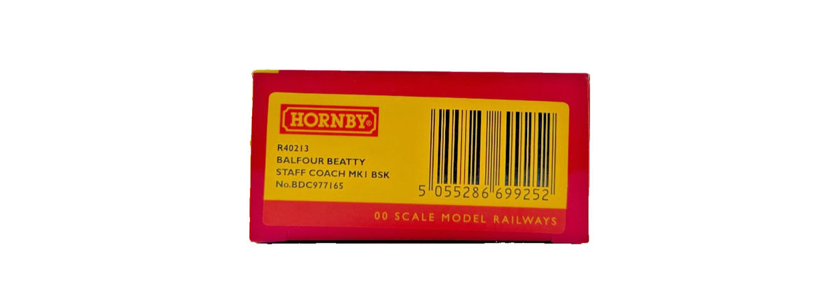 HORNBY OO GAUGE - R40213 - BALFOUR BEATTY STAFF COACH MK1 BSK NO.BDC977165