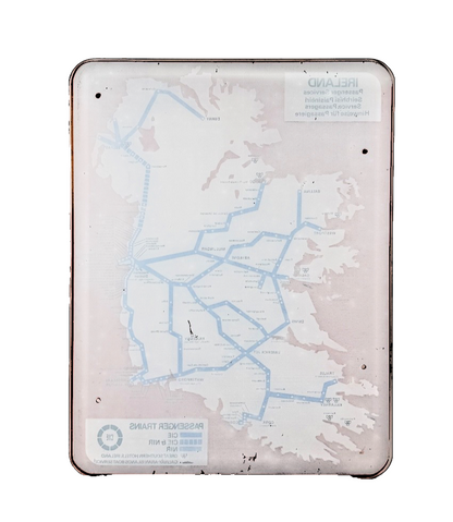 UNIQUE IRISH RAILWAYANA PASSENGER TRAIN PLASTIC COACH TRAIN ROUTE BOARD CIE NIR