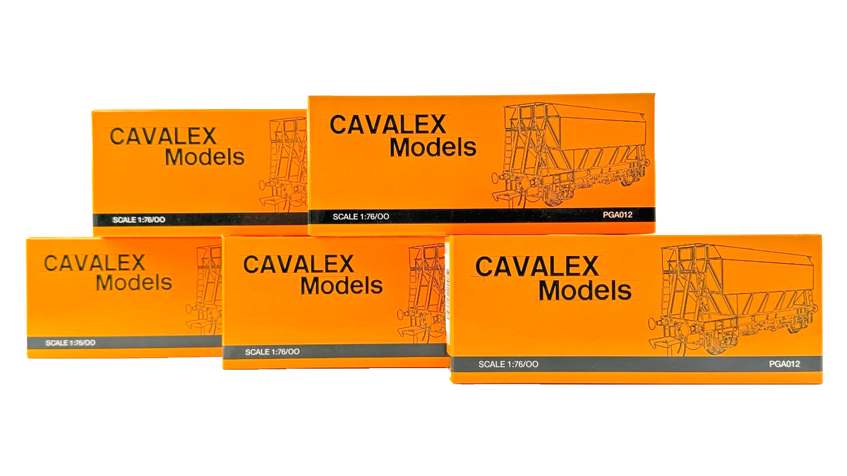 CAVALEX MODELS OO GAUGE - RAKE OF 5 ASSORTED PGA HOPPER WAGONS BOXED