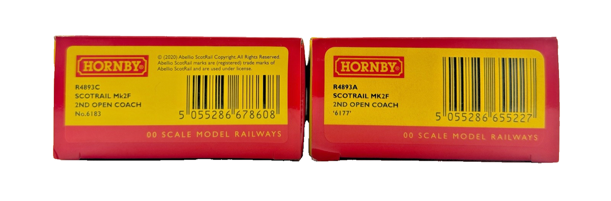 HORNBY OO GAUGE - R4893C/R4893A - SCOTRAIL MK2F 2ND OPEN COACHES X 2 BOXED