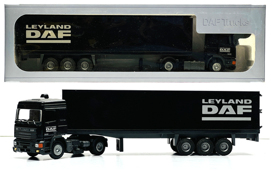 EARLY TEKNO 1/50 - DAF 95 'LEYLAND DAF' BLACK TRUCK & TRAILER - BOXED