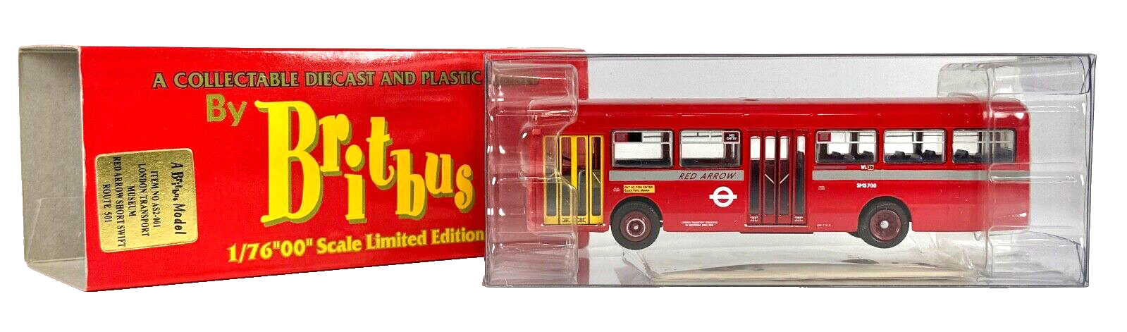 BRITBUS 1/76 SCALE - AS2-001 - LONDON TRANSPORT MUSEUM RED ARROW SHORT SWIFT 501