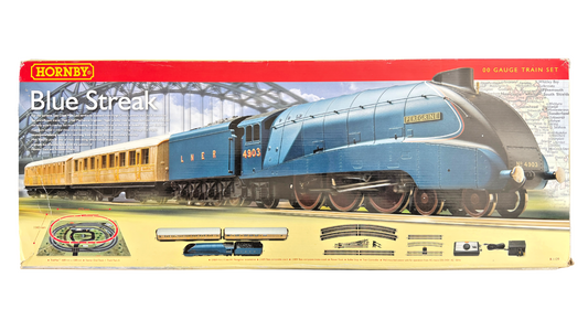 HORNBY 00 GAUGE - R1129 - BLUE STREAK PEREGRINE CLASS A4 TRAIN SET COMPLETE