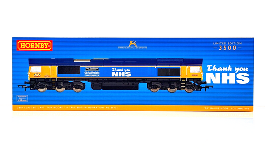 HORNBY 00 GAUGE - R30069 - CLASS 66 GBRF 66731 CAPTAIN TOM MOORE LIMITED EDITION