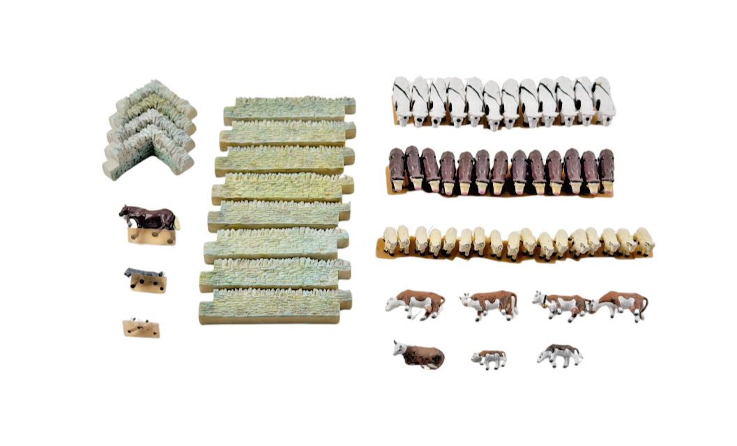 HORNBY SKALEDALE OO GAUGE - FARM WALLING & ASSORTED FARM ANIMALS X 50 + UNBOXED