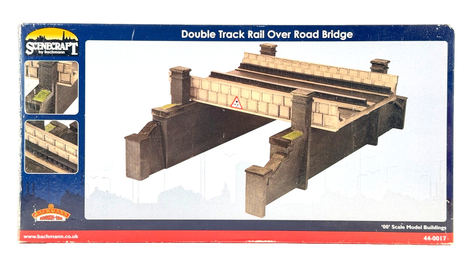BACHMANN 00 GAUGE SCENECRAFT - 44-0017 - DOUBLE TRACK RAIL OVER ROAD BRIDGE NEW