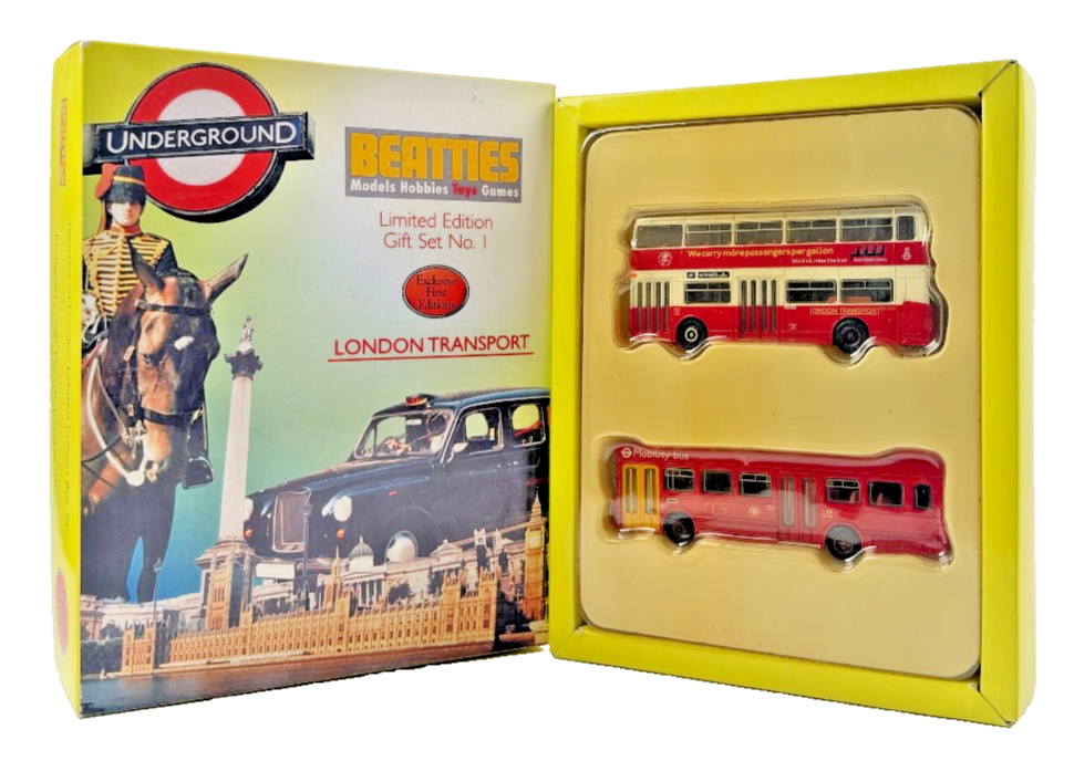 EFE 1/76 SCALE - 99918 - LONDON TRANSPORT BEATTIES TWO BUS GIFT SET - BOXED