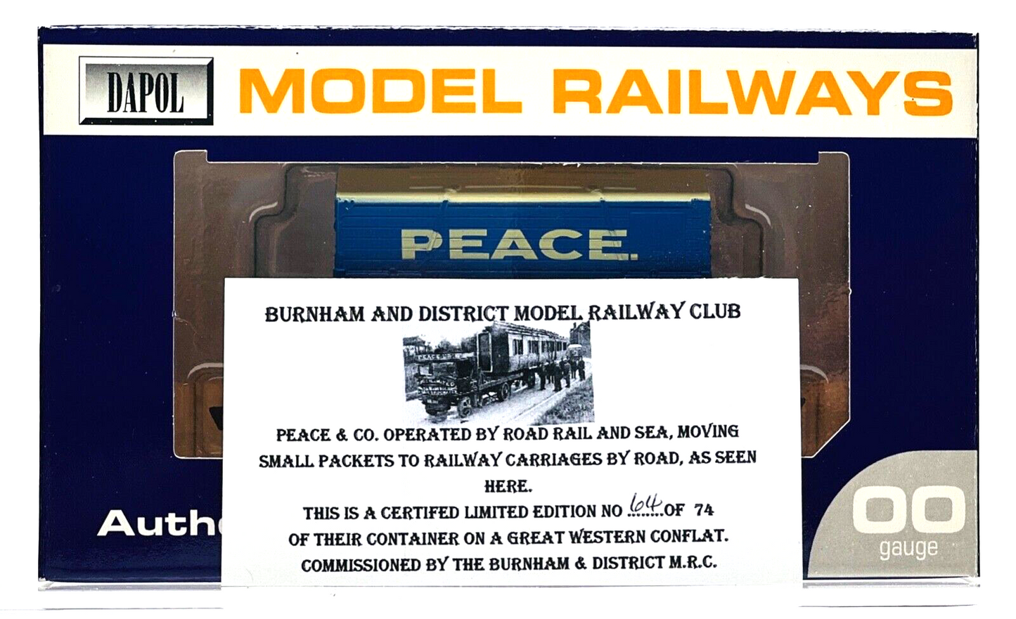 DAPOL 00 GAUGE - PEACE NORWICH ROAD BOURNEMOUTH CONFLAT GW (BURNHAM LIMITED ED)