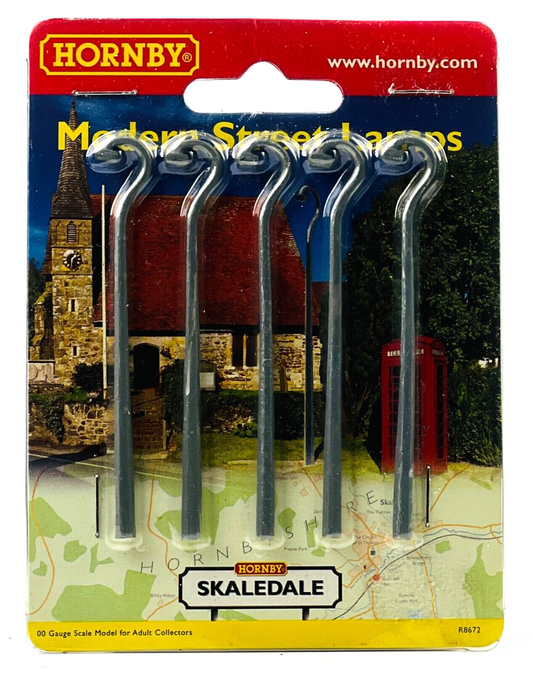 HORNBY 00 GAUGE SKALEDALE - R8672 - MODERN STREET LAMPS (SET OF 5) - CARDED