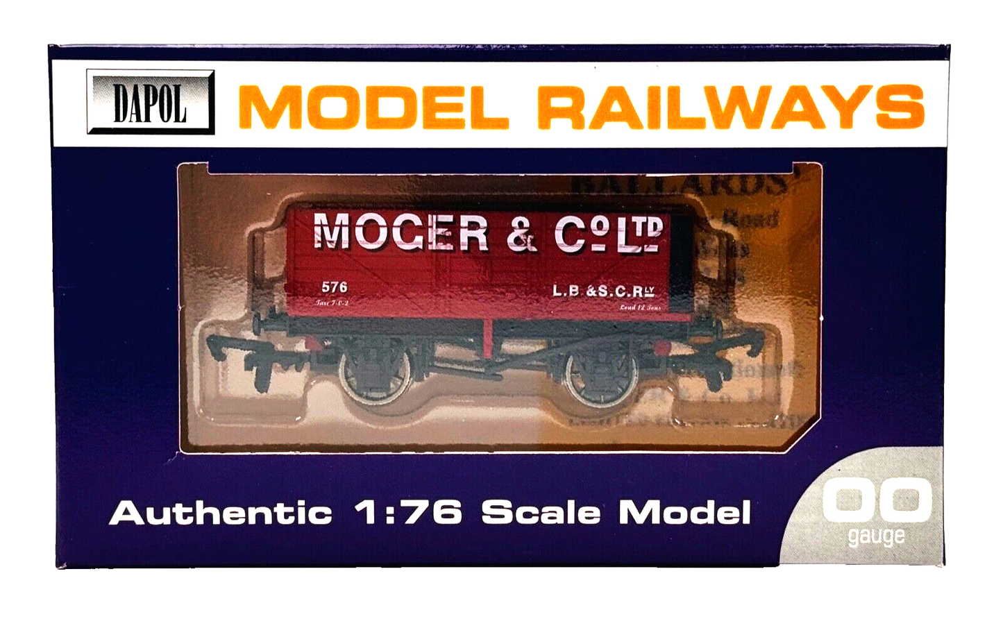 DAPOL 00 GAUGE - MOGER & CO LBSCR RAILWAY PLANK WAGON NO.576 (LIMITED EDITION)