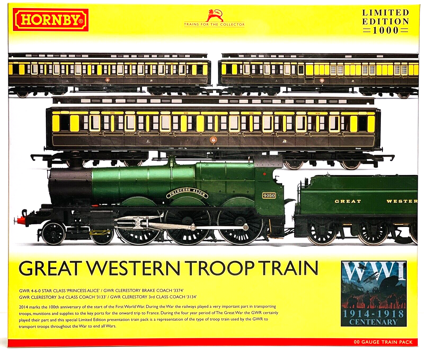 HORNBY 00 GAUGE - R3219 - "GREAT WESTERN TROOP TRAIN" TRAIN PACK - NEW BOXED