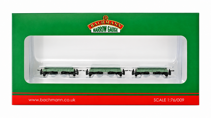 BACHMANN OO9 SCALE - 393-075 - SET OF 4 WHEEL SLATE WAGONS GREY WITH LOAD (W)